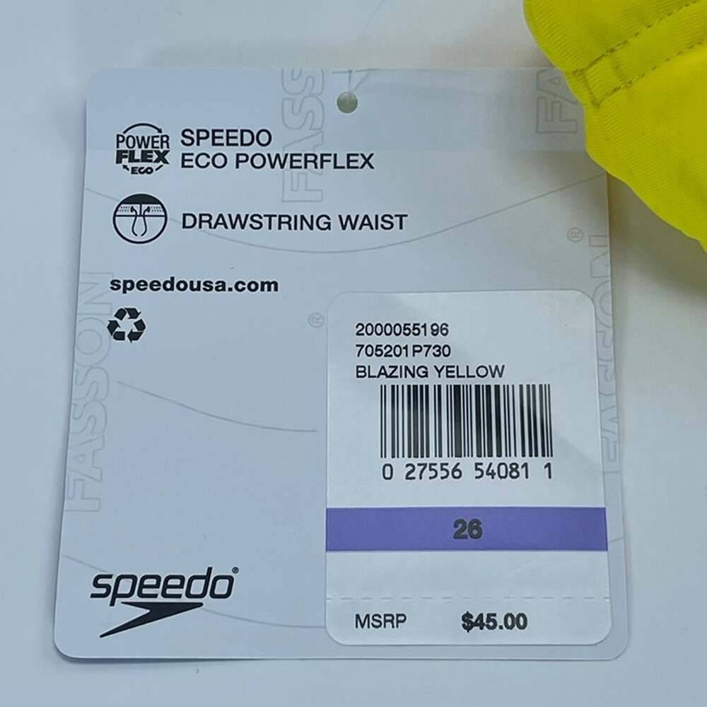 NEW Speedo Pride Collection Men's Swim Brief Size 26 Blazing Yellow PowerFLEX Ec - Picture 3 of 5